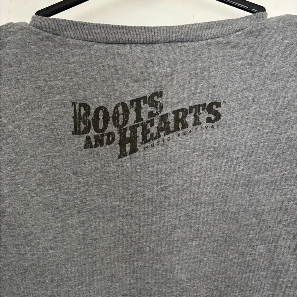 Boots and Hearts Music Festival Grey Graphic Tee Unisex Large Great Condition - Picture 3 of 4